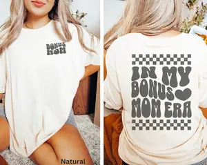 Retro Checkered Bonus Mom Shirt, Step Mom Appreciation Tee, Trendy Blended Family Gift, Unique Mother’s Day Shirt, Vintage Stepmom T-Shirt