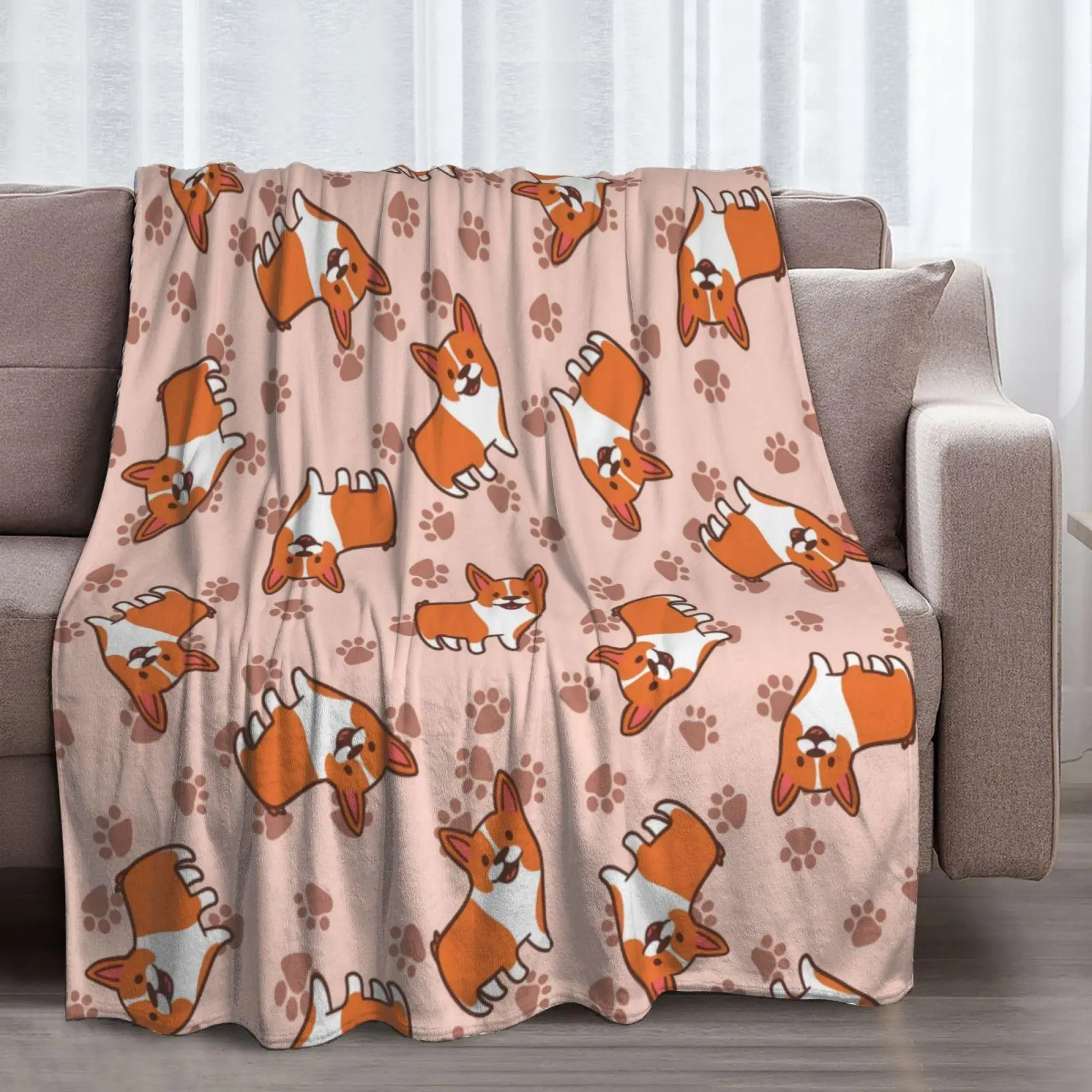 corgis Throw blankets . soft and fuzzy for  couches and beds  comfortable picnic blankets, personalized travel and beach blankets suitable for