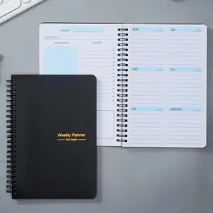 Weekly Notebook, 1 Piece Portable Spiral Notebook, Weekly Planner Journal Book, Budget Planner Books for Home Office School Supplies, Spiral Bound Planner