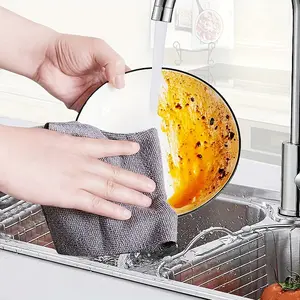 Bamboo Fiber Lazy Cloth Kitchen Dedicated Weekly Throw Away No Shedding Dishwashing Cloth Home Thick Absorbent Cleaning Cloth Kitchen Cleaning Cloths