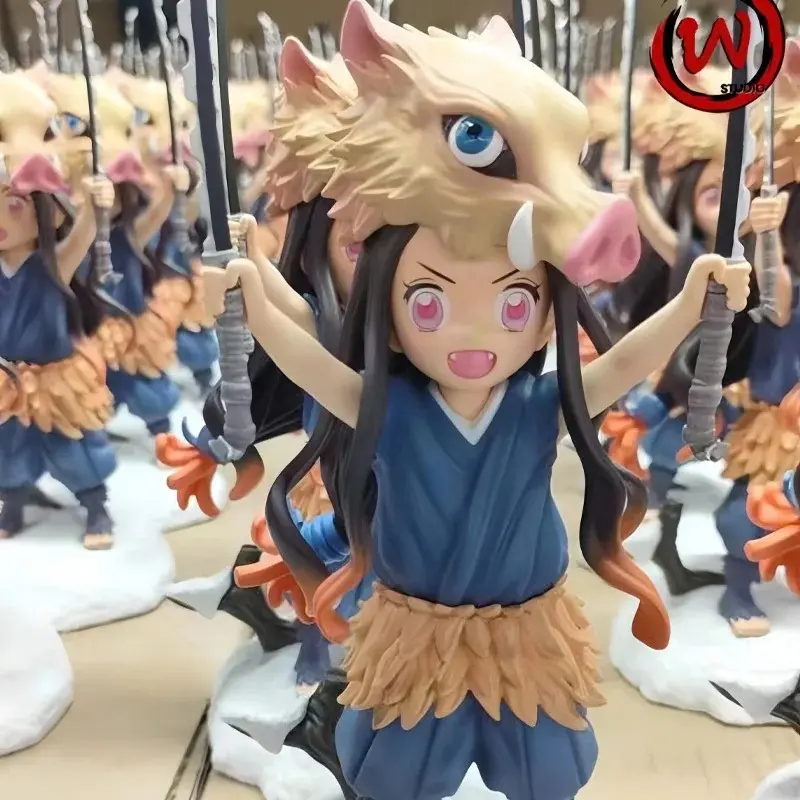 20CM Demon Slayer Kamado Nezuko Cos Hashibira Inosuke Action Figure PVC Desktop Decoration Statue Model Collectible Toys Gifts