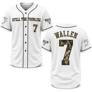 Country Music Baseball Jersey, Wallen Vol 98 Jersey, Still The Problem Tour 2026, World Tour 2026 Concert Jersey, Baseball Jersey Shirt, Classic Button Front Style, Trendy Streetwear