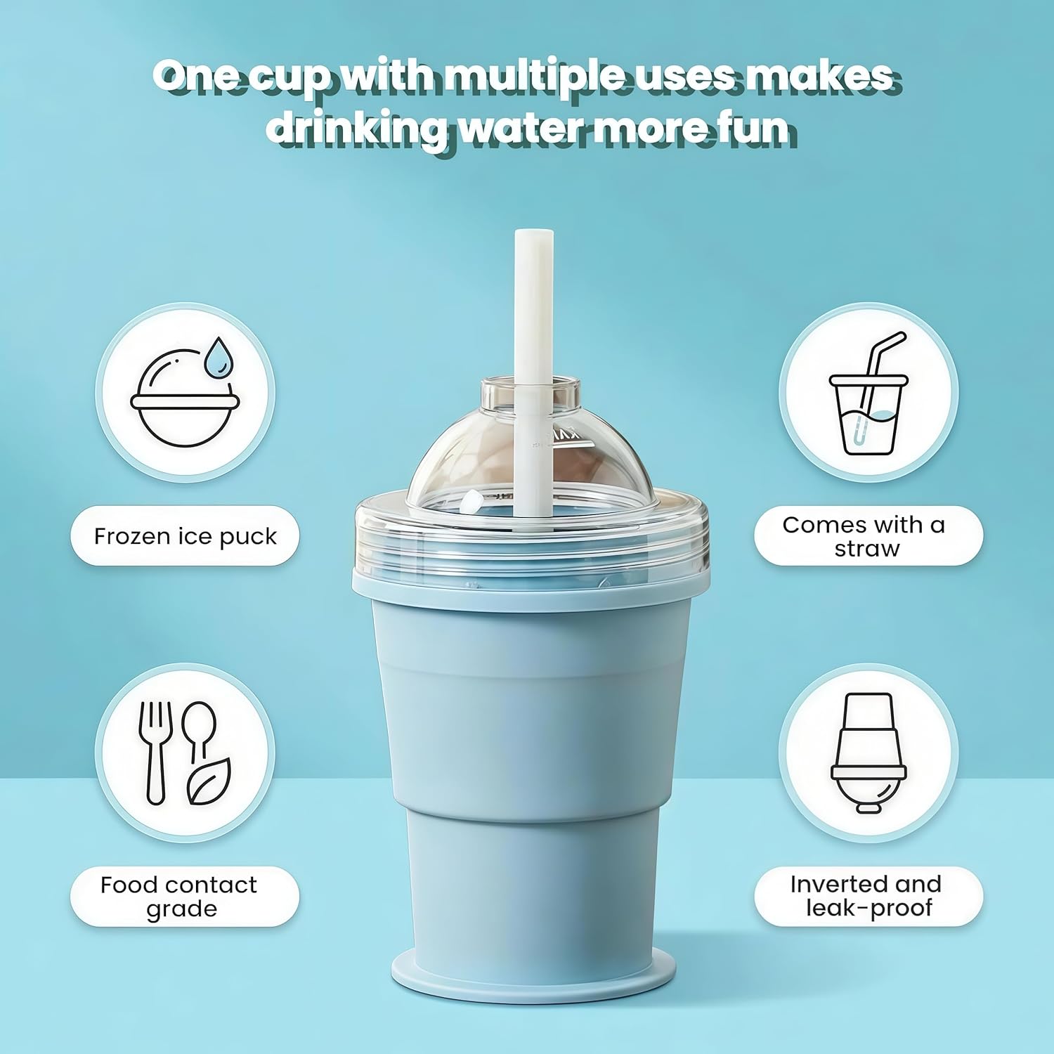 Portable Foldable ice hockey cup, Reusable with Attached Straw, Lightweight Heat-Resistant & Easy-Clean Collapsible Drinkware for Travel, Ideal for Hiking Camping Office Portable Foldable ice hockey cup, Reusable with Attached Straw, Lightweight Heat-Resistant & Easy-Clean Collapsible Drinkware for Travel, Ideal for Hiking Camping Office