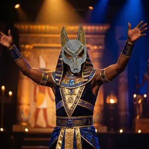 Wolf-Head Animal Cosplay Mask for Men and Women: Fashionable DIY Handmade Mask with Full Rhinestone Embellishment—Unique Party Theme Mask