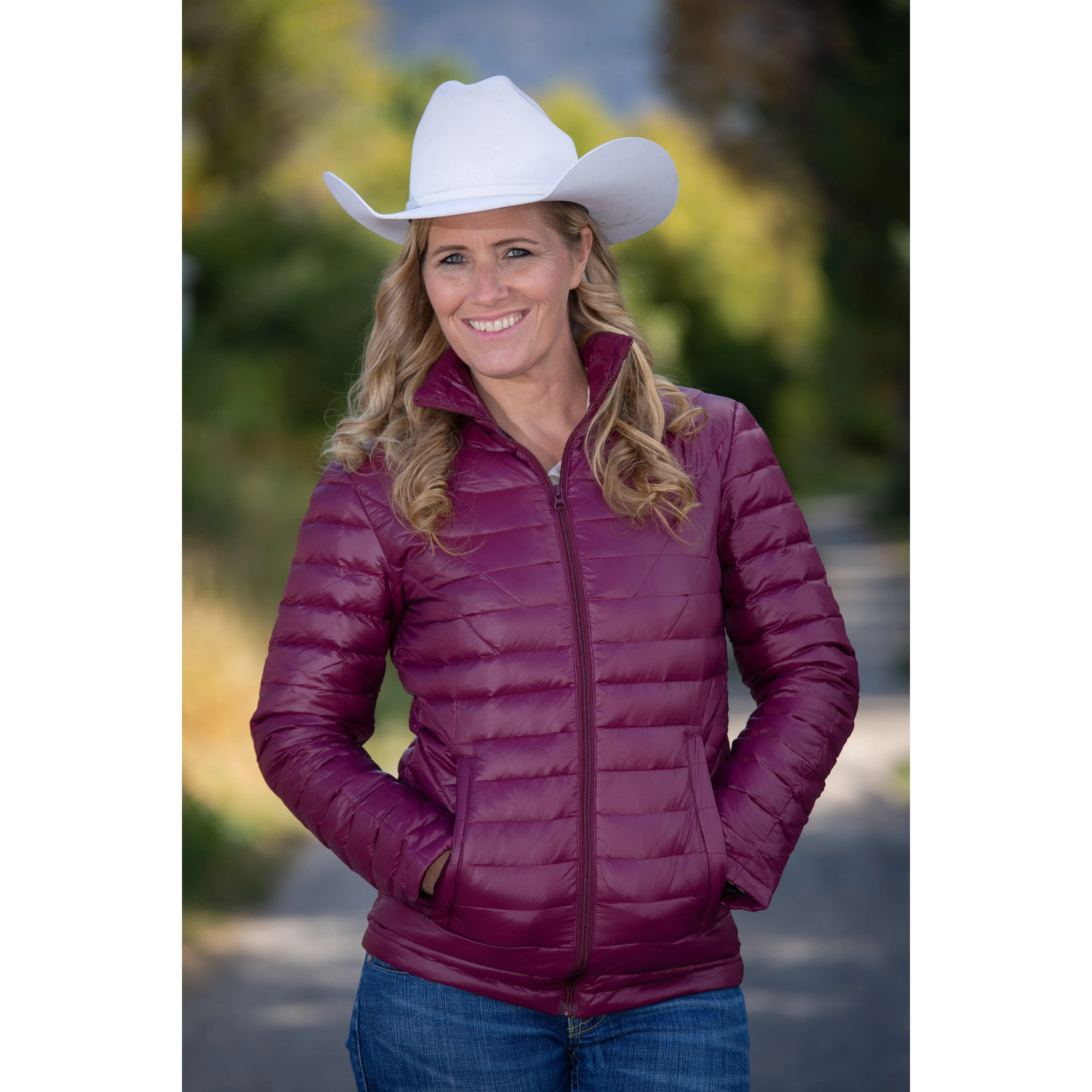 Lady's Waterproof Long-Sleeve Outerwear - Full-Zip Light Down Jacket, Multi-Size, Stormy Weather Protection