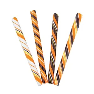 5" Halloween Black, White & Orange Hard Candy Sticks - 80 Pc.