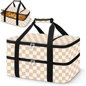 Insulated Casserole Carrier, Lasagna Lugger Tote Keeps Food Hot or Cold, Thermal Lunch Bag Warmer & Cooler Carrier, Portable Tote Fits 9" x 13" Baking Dish for Picnic and Cookout