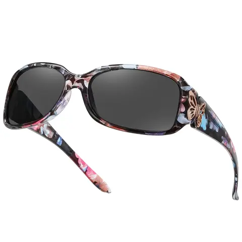 HAOLOTA Women's Polarized Oversized Plastic Full Rim Butterfly Sunglasses - UV400 Protection, Blue Light Block, Large Head Friendly, Fashion Outdoor Shades, Fashionable Frames, Casual Daily Wear Eyewear, 30-Day Money-Back Guarantee