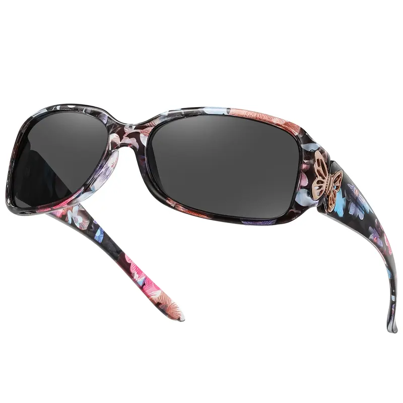 HAOLOTA Women's Polarized Oversized Plastic Full Rim Butterfly Sunglasses - UV400 Protection, Blue Light Block, Large Head Friendly, Fashion Outdoor Shades, Fashionable Frames, Casual Daily Wear Eyewear, 30-Day Money-Back Guarantee