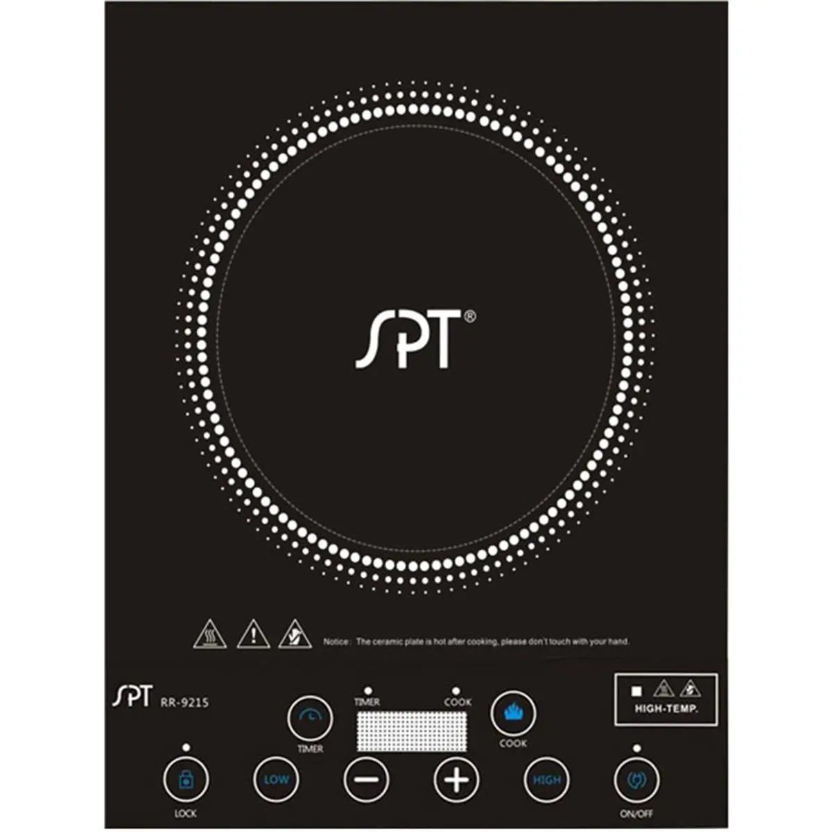 Sunpentown RR-9215 Micro-Computer Radiant Cooktop, 12.25"w x 15.5"d x 2.75"h, 120v, 1500w, 8 power settings, compatible with all cookwares