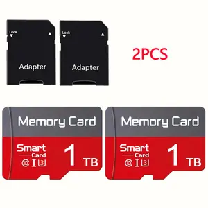 2-Pack × 1TB   Memory card with adapter Micro-SD card -SD memory cards are compatible with smartphones, cameras, tablets, etc. - Plug and play