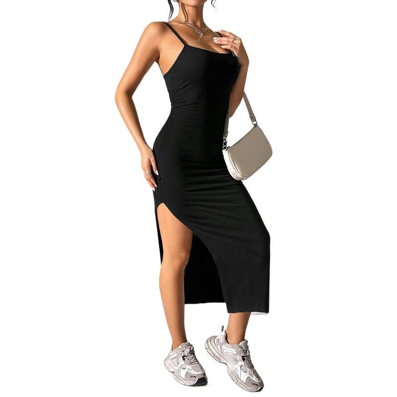 Everlane Partner Baby Boofashion NYEDRESS Quinceanera Birthday Dress - Black Satin Tummy Sundress for Girls - DR0534-BK - Machine Washable & Dry Washable - Elegant & Sexy - All Seasons Sundress Satin Tummy Quinceanera Birthday White Sundress House of CB