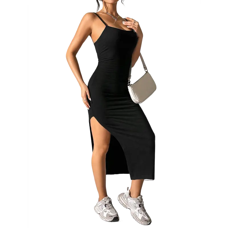 Everlane Partner Baby Boofashion NYEDRESS Quinceanera Birthday Dress - Black Satin Tummy Sundress for Girls - DR0534-BK - Machine Washable & Dry Washable - Elegant & Sexy - All Seasons Sundress Satin Tummy Quinceanera Birthday White Sundress House of CB