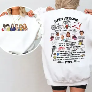 Christmas Show Character 2 sides Shirt, Never Ending Story Quotes Stranger Christmas Sweater, Character Graphic Shirt, Retro 80s Graphic Shirt
