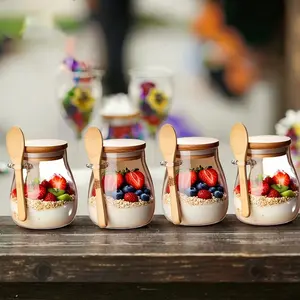 Airtight Glass Storage Jar with Spoon, Ideal for Coffee, Sugar, Tea, Salt, Sweets, Spices, Kitchen Storage Box for Homes, Restaurants, Food Trucks