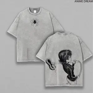 Shizuku Hunter X Hunter Ver 2 Blowshitsu Shirt, Phantom Troupe shirt Anime Double Printed Vintage Washed Tee Unisex Oversize Heavyweight Cotton T-shirt for Anime Fans and Lovers