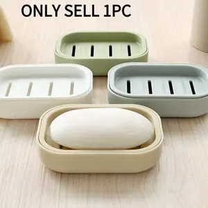 Soap Dish, Soap Tray, 1 Count Soap Bar Holder, Soap Bar Draining Box, Soap Storage Box, Soap Holder for Bathroom Kitchen Dormitory Hotel, Bathroom Accessories, Bathroom Supplies, Bathroom Organization