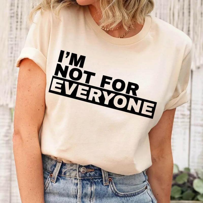 Sohochic Women's Fitted Crew Neck Short-Sleeve Comfortable Cotton Fabric Tshirt - Casual, Funny Print, Beach-Ready, Unisex Graphic Tee Matching Option (Cap Sleeves Available)