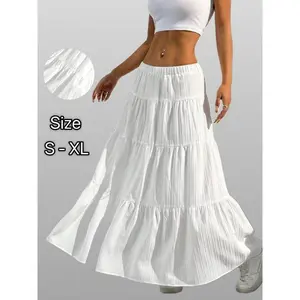 Women's Solid Color Flared Skirt, Casual Fashion Hem Irregular Skirt for Daily Wear, Ladies Bottoms for Summer