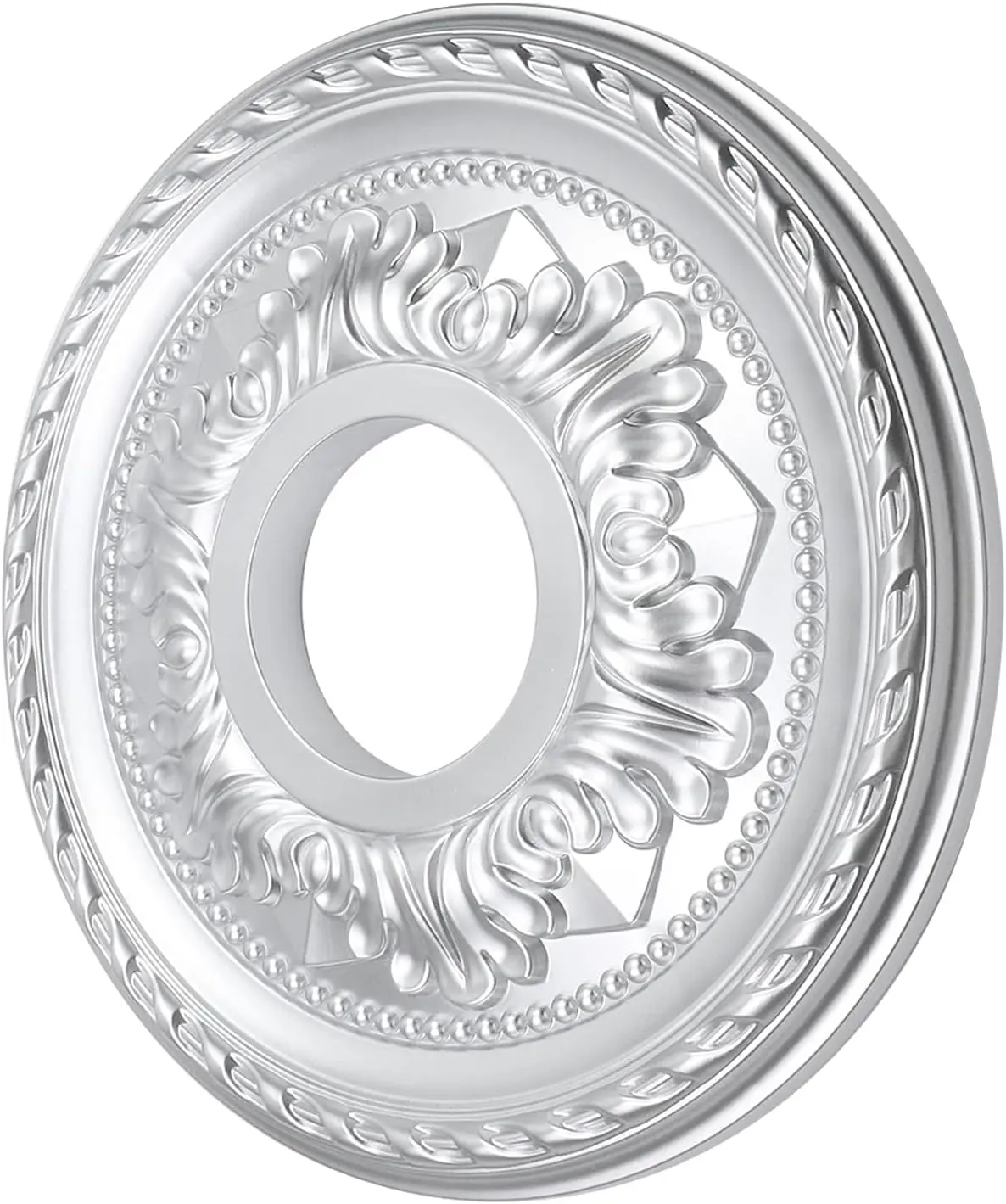 PU Ceiling Medallion 12"OD x3.5" ID White Chandelier Medallion Round Ceiling Fan Lighting Cover Decorative Ceiling Light Medallion Ring Cover Plate for Light Fixtures Ceiling Decoration