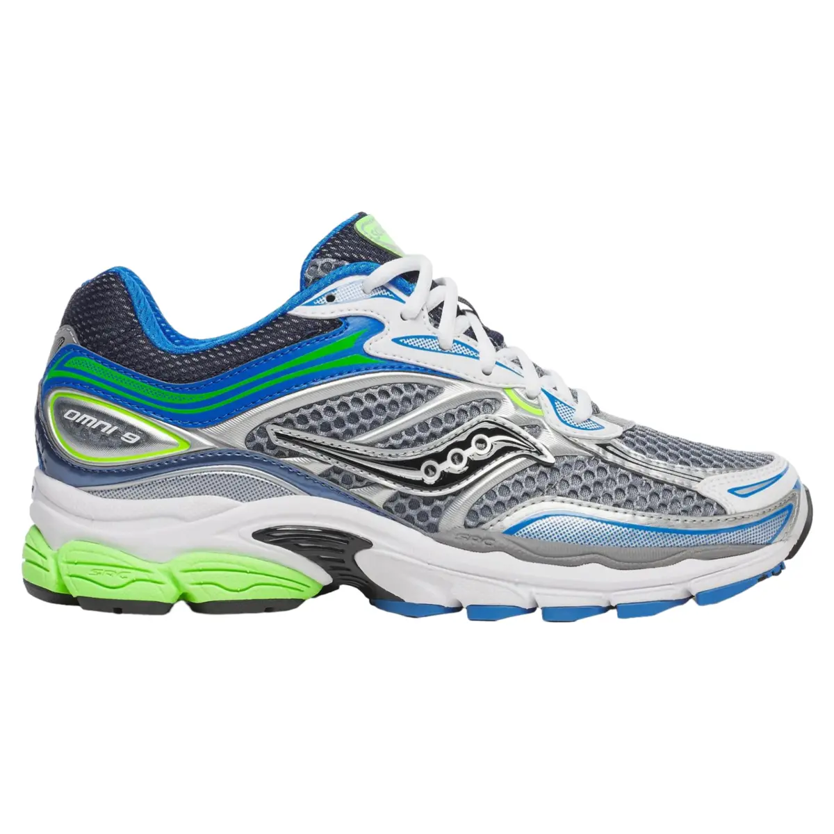 Saucony ProGrid Omni 9 Grey Slime Blue Men's Fashion Shoes New