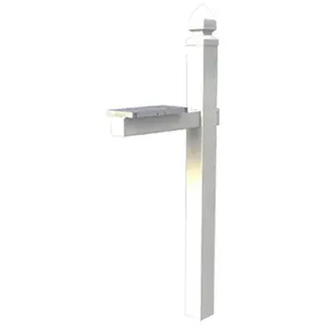 212 MAIN Outdoor PVC Mailbox with Classic Cross Arm Post Mount, Durable PVC Material, White - Hardware, Door Hardware