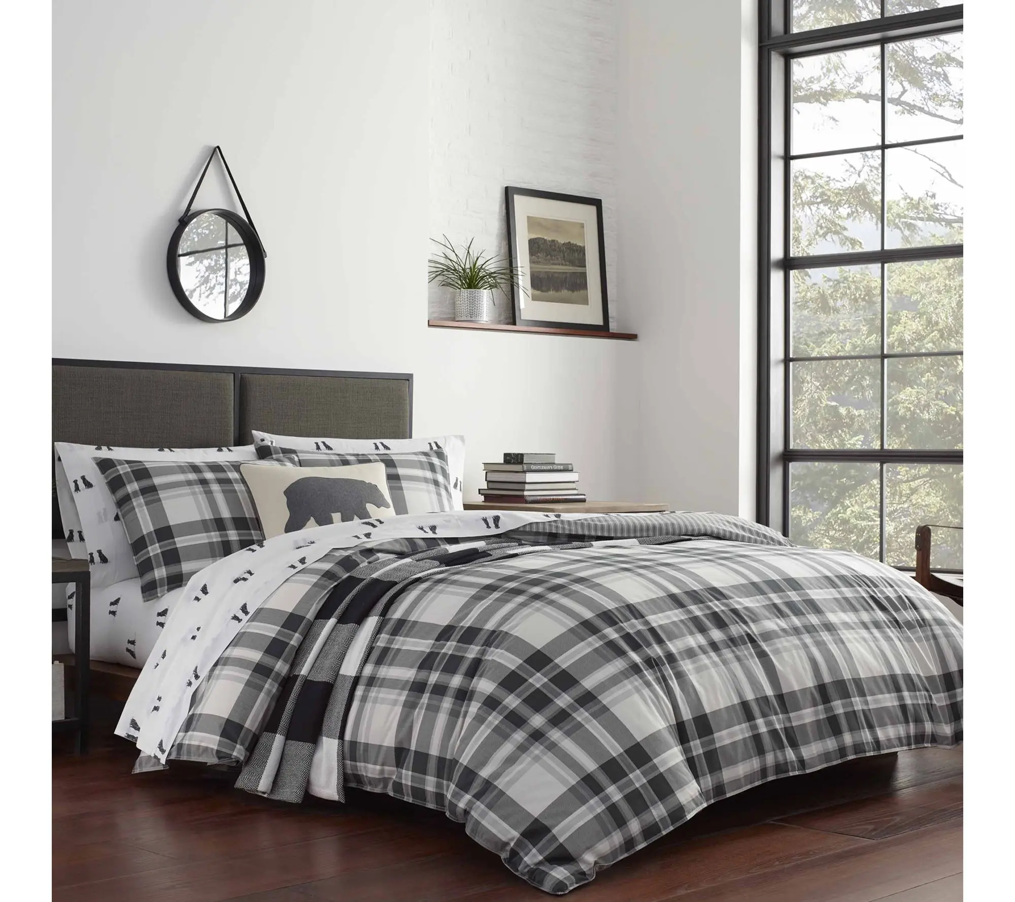 Eddie Bauer Coal Creek Plaid Cotton Twin Comforter Set