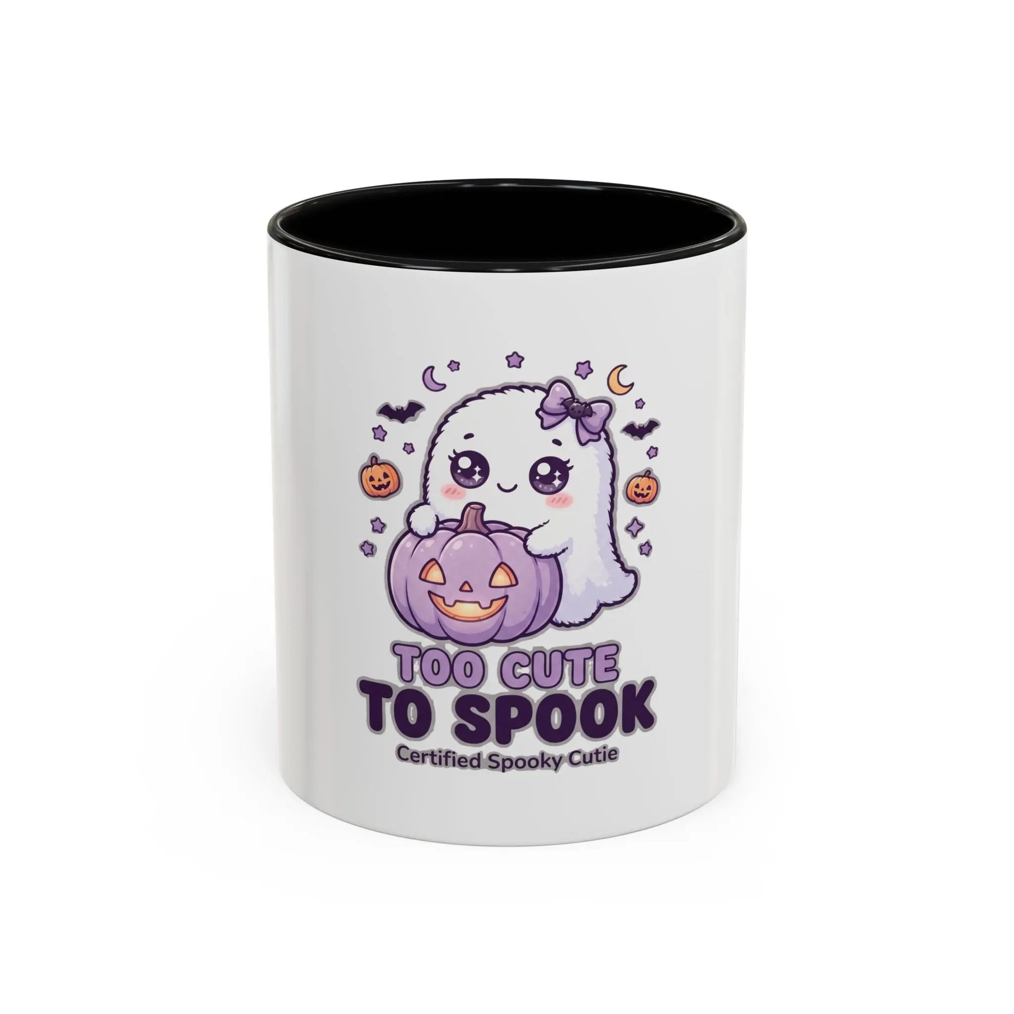 Ceramics Halloween Coffee Mug - Playful 11oz/15oz Ghost Pumpkins Accent Mug, Microwave Safe Kitchen Drinkware