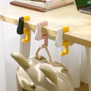 Cute Duck Backpack Hooks Set of 3, Adjustable Desk Clips for Elementary School Students, Boho Style Bookbag Accessories