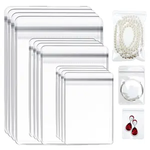 120 Pcs Clear PVC Jewelry Bags Plastic Jewelry Storage Pouch Transparent Rings Earrings Packing Anti Tarnish Bags Small Zipper Lock Pouch for Storage for Packaging Jewelry Rings Earrings Candy(3 Sizes)