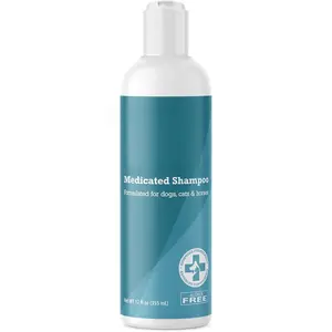 Medicated Shampoo for Dogs and Cats - Effective Skin Relief for Dandruff, Itch, Acne - Citrus Scented Formula - 12 oz Bottle - Gentle Cleansing for Folliculitis - Reusable for Regular Use flea  treatment  dogs dog  medicine