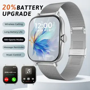 Stylish 1.83-inch Screen Smart Watch with Colorful Straps for Personalized Style, Suitable for Men and Women Wireless Calling & Message Notifications, Music Player, Fitness Tracker Wearable Device Compatible with Android and iOS