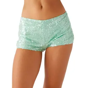 Women Sequin Shorts, Low WaistFit Summer Shorts Clubwear for Party Holiday