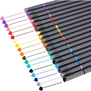 18 Colors Fineliner Pens, 0.38mm Fine Tip Journal Planner Markers, Office School Stationery for Bullet Journaling Scrapbook Writing Coloring, Fast-Dry Ink