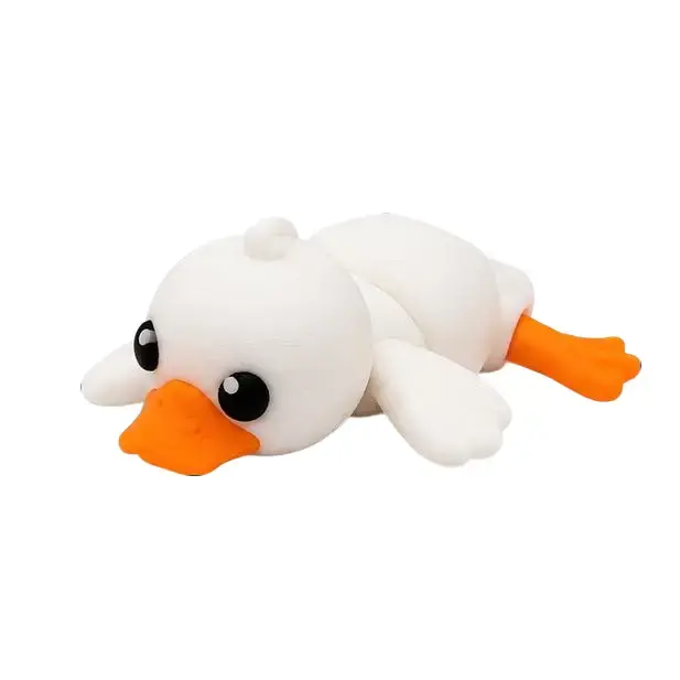 White Duck-Shape Articulated Fidget Toy, PLA Plastic Unisex Stress Relief Classic Novelty Toy