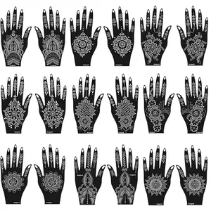 Tattoo Stencils Kit Self Adhesive Mehndi Templates for Hands Arms Body Art