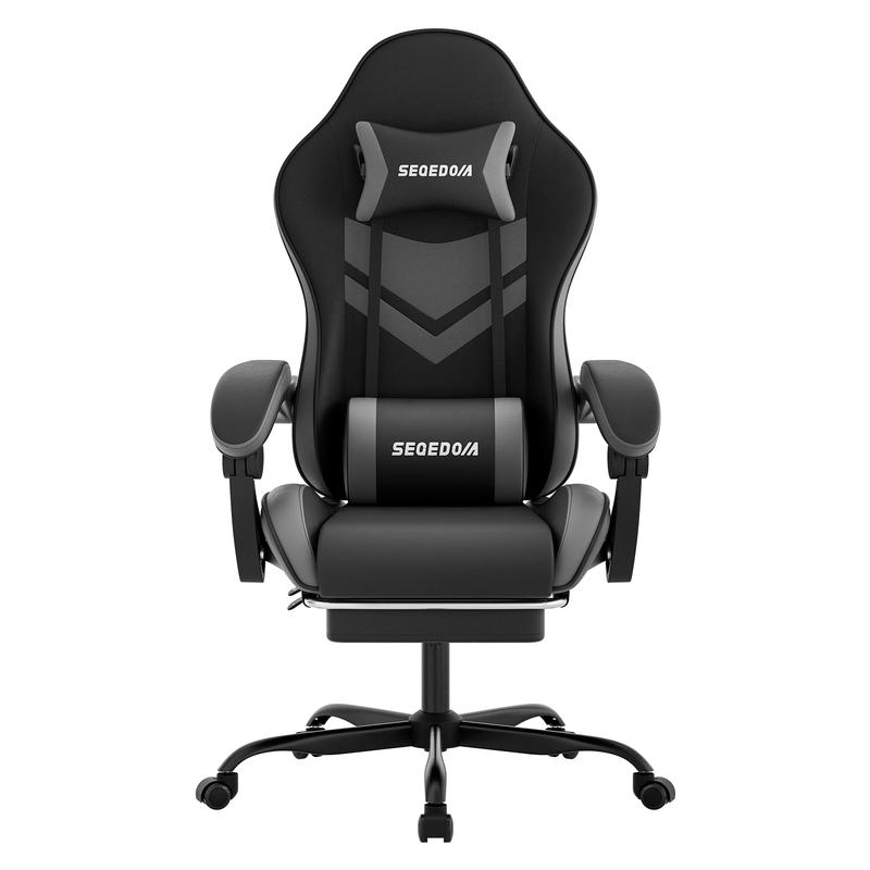 Ergonomic Reclining Gaming Chair with Footrest, Adjustable Height, High Weight Capacity, Thick Cushion, 360-Degree Swivel, Silent Casters, Premium Color Scheme, Easy to Clean, SGS-Certified Gas Lift, Assembly Required, Reclining Computer Chair
