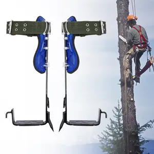 Professional Tree Climbing Spikes Gear Set with Ankle Straps Safety Harness 150kg Capacity for Arborist Tree Work Fruit Picking Height Access