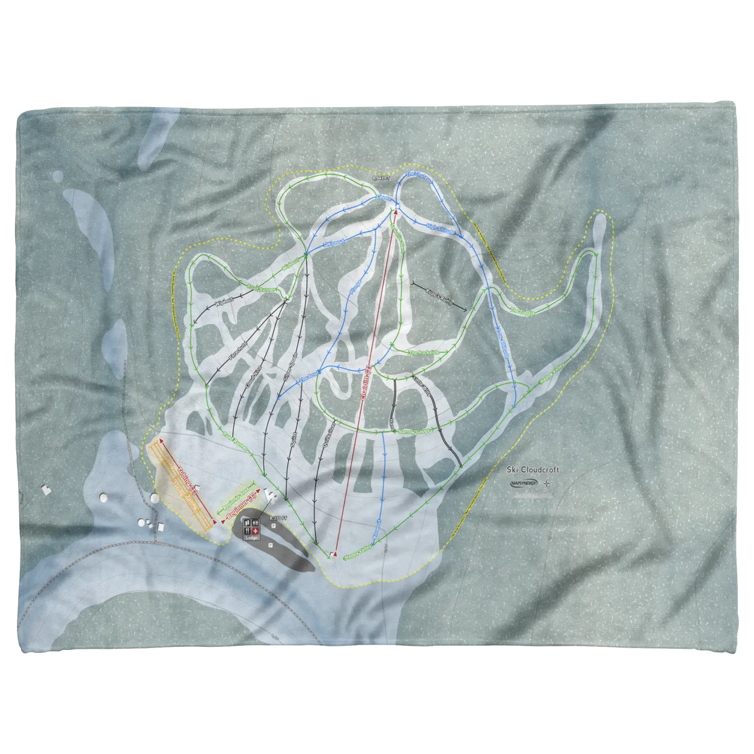 Ski Cloudcroft, New Mexico Ski Resort Map Blanket