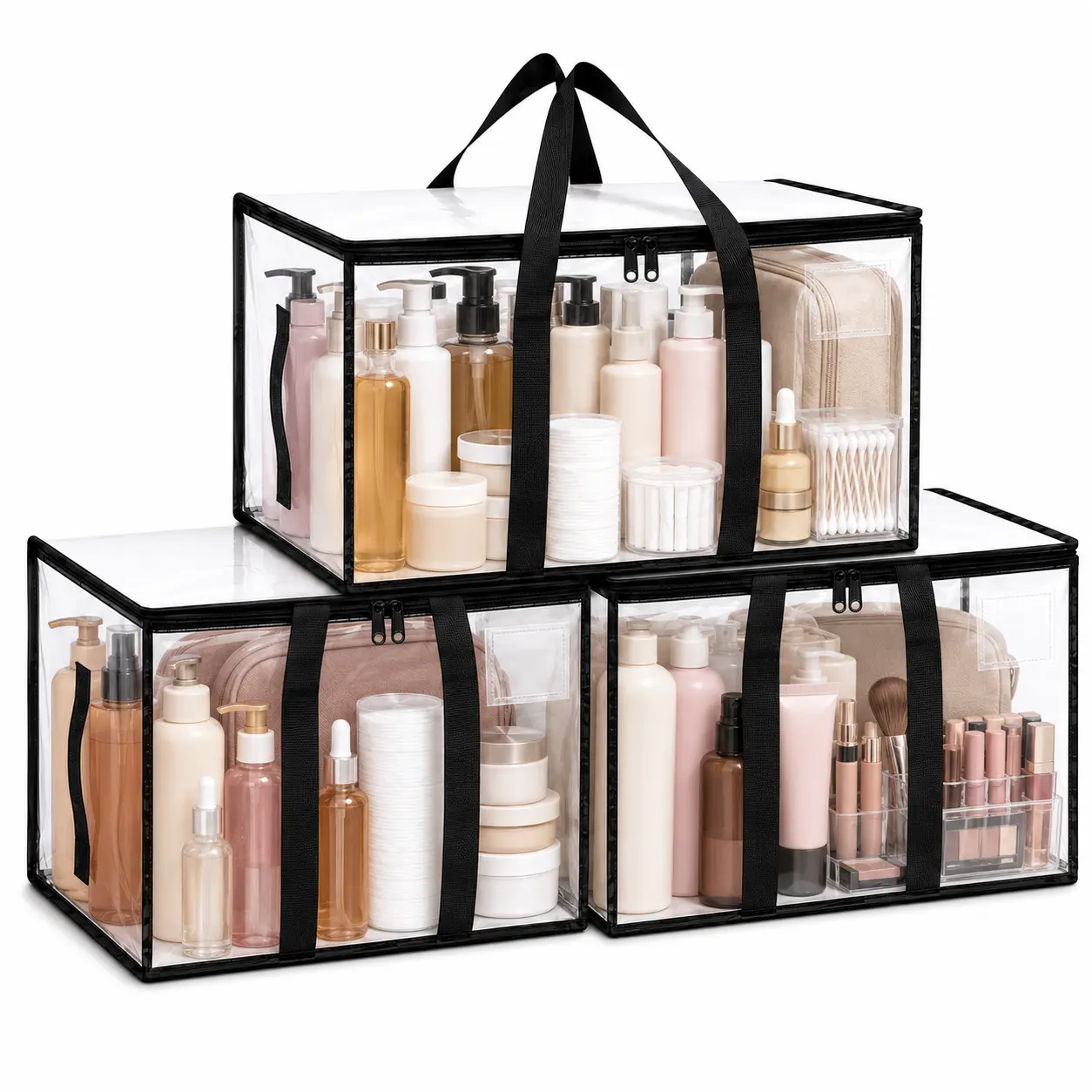 Transparent moving and storage bags, portable and easy to use, are suitable for various scenarios and meet your storage needs miscellaneous item storage box heavy-duty packing comforter sturdy organizer carry-on size compression packing bag zipper
