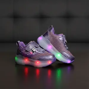 Luminous Sports Shoes, Boys and Girls Night Glow Shoes, Breathable Mesh Upper, Eva Cushioning Sole, Sizes