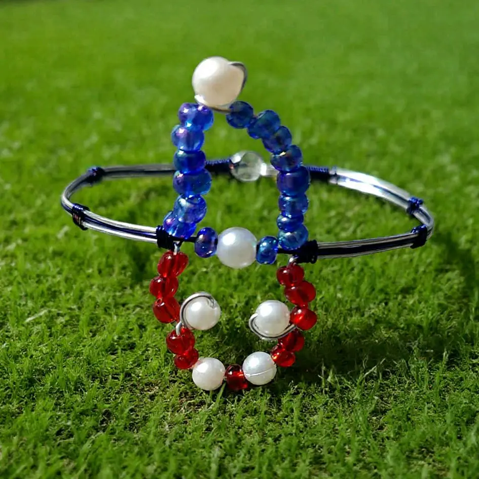 Red white and blue Gnome Bracelet