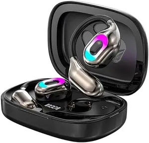 Open-Ear True Wireless Earbuds with Open-Ear Noise Reduction, Optimised for Dolby Atmos, Deep Bass, 50H Playtime, Powered Clear Calls for Work, Sport, Bluetooth 5.4, IP55, Black
