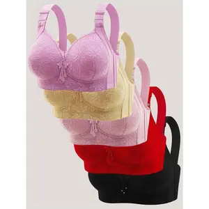 Women's Leaf Lace Bralette, Adjustable Strap Wireless Bra, Bra Pack, Soft Comfy Breathable Elegant Lingerie for All Seasons