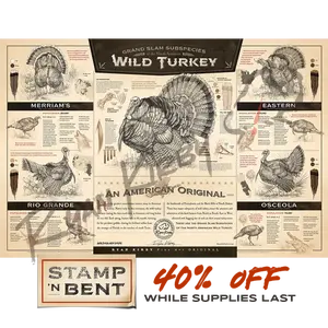 Stamp-N-Bent "The Grand Slam Subspecies of the North American Wild Turkey" 20x30 Paper Print