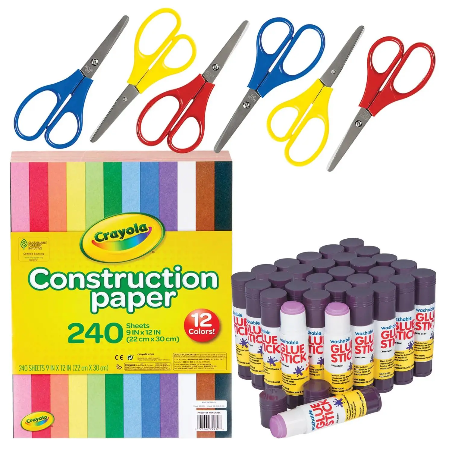 Bulk 294 Pc. Colorful Construction Paper Classroom Kit