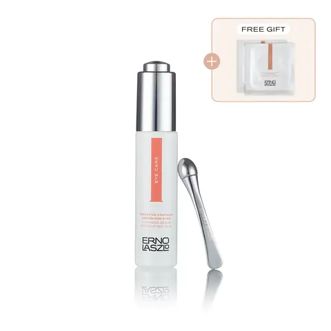 Erno Laszlo Bioactive Liquid Serum with Cooling Metal Roller + Free Masks, 360° Plumping, Soothing, Hydrating Lightweight Daily Formula (Peptides + Botanicals) - Under Eye Brightener for Sensitive Skin, Night Routine, Anti-Aging, Clinical Results