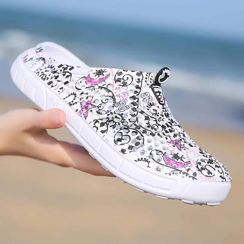 Women's Butterfly & Graffiti Print Mesh Clogs, Multi-Color Breathable Waterproof Non-Slip Slip On Mules, Lightweight Summer Sandals for Beach, Garden & Casual Wear