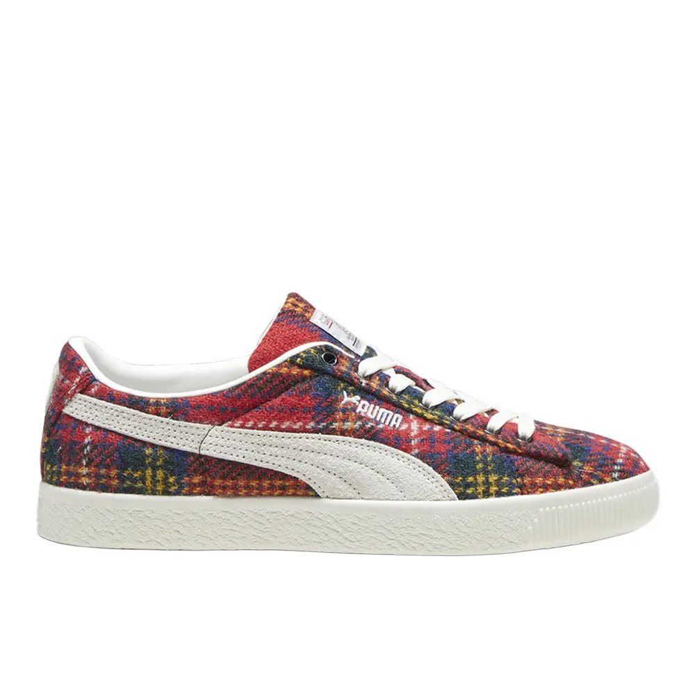 PUMA Mens Suede Vtg Harris Tweed Lace Up Sneakers Shoes Casual - Red