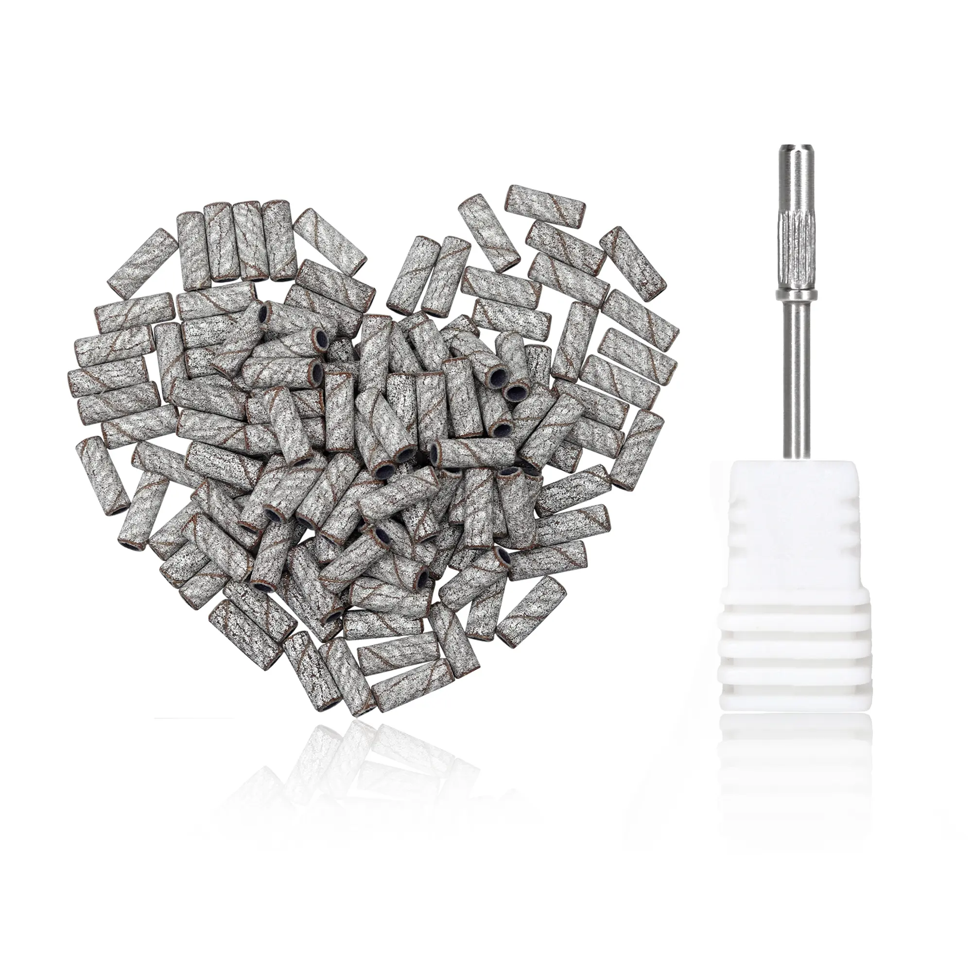 100 Pcs Mini Sanding Bands with 3.1mm Mandrel Bit 180 Fine Grit Nail Drill Bits Traditional Manicure Nail Care Cuticles Cutics
